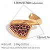 Minimalist 18K PVD Golden Plated 316 Stainless Steel Rings Chunky Zircon High QualityCharm Stylish Boho Leopard Golden Zircon