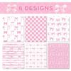 12pcs New DIY Wrapping Paper Pink Bow Hand Craft Gift Wrapping Paper 6 Patterns Packaging Paper Wedding