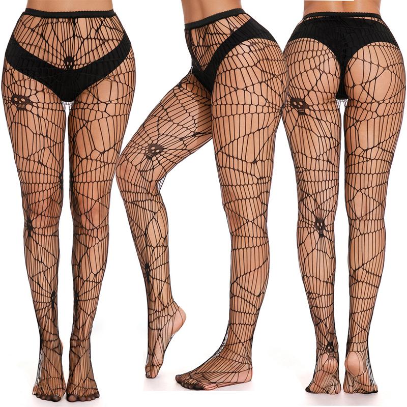 

Halloween Fishnet Stockings Tights Women Summer Suspender Sexy Pantyhose Lace Thigh High Stockings for Women Pantyhose 40-75kg