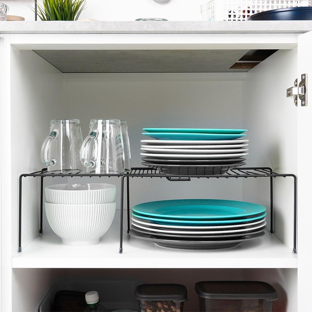 Metal Kitchen Shelf for Countertop, Cabinet Shelf, Extendable Organizer Stand