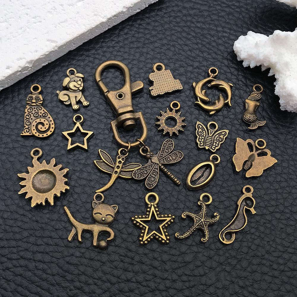 100 Antique Bronze Animal & Insect Alloy Pendants: Dragonfly, Butterfly Charms for DIY Bracelets, Necklaces, Keychains