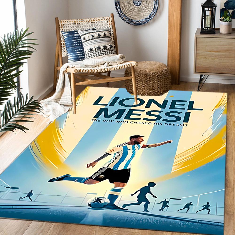 Argentina's Messi Action Carpet Design for Living Rooms Bedrooms Playrooms Kitchen Antislip Carpet Anime Office Decor Wedding Party Gift