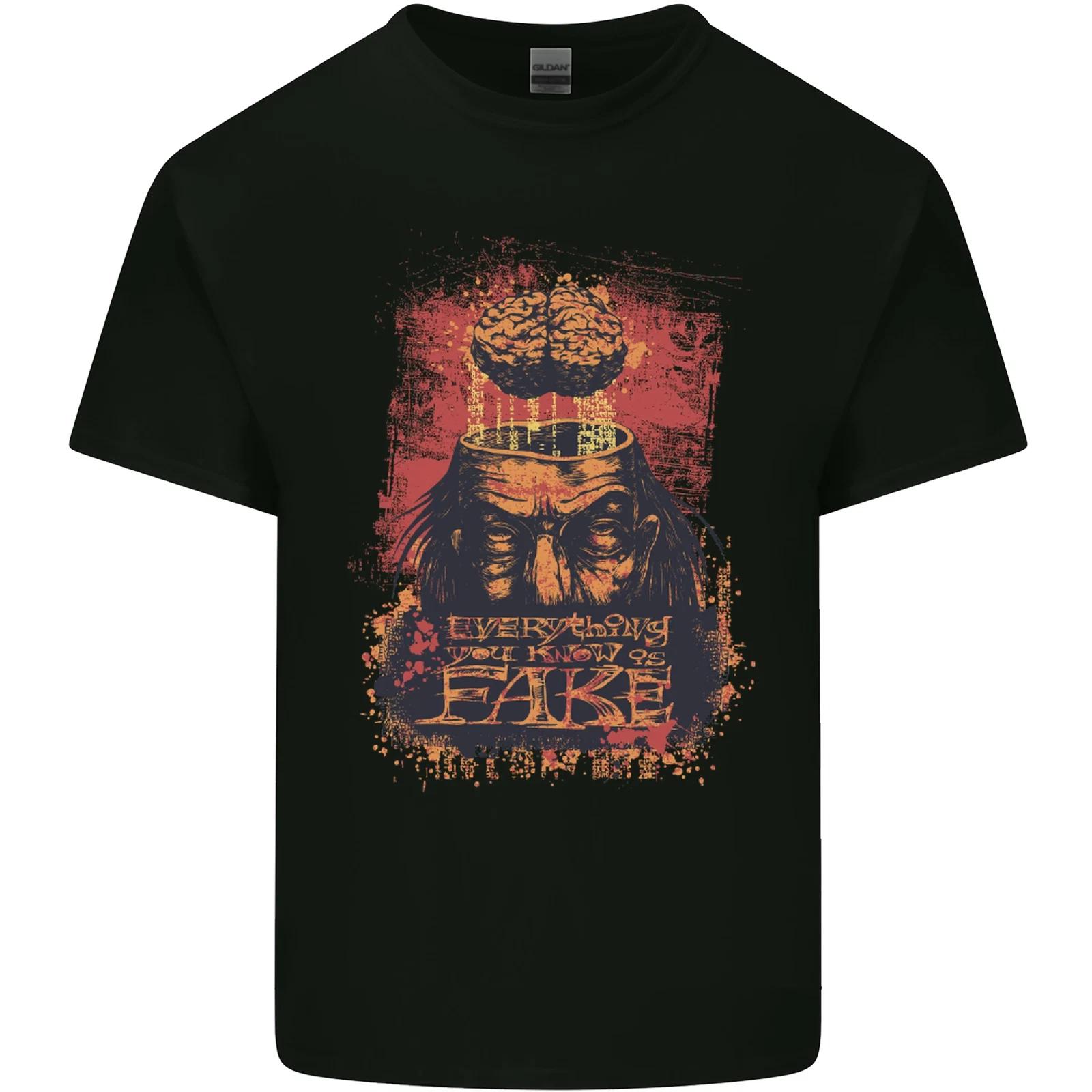 Everything is Fake Conspiracy Theory Kids T-Shirt Childrens XL