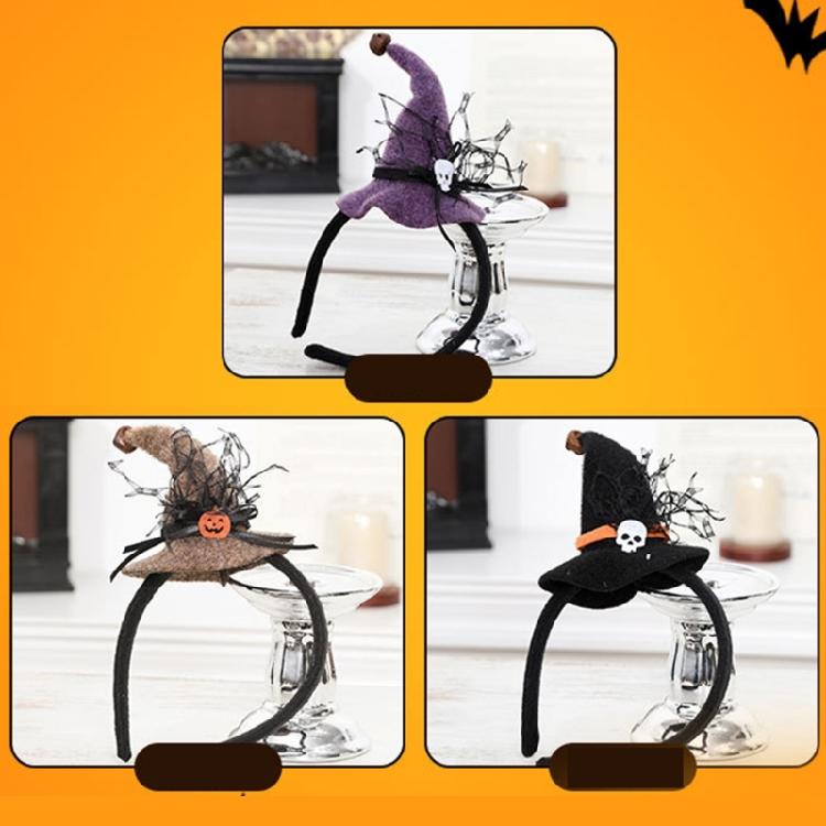 Halloweenowe Opaski z Czapką Czarownicy z Detalami Czapki i Czaszki Modne Opaski Magiczna Dekoracja Imprezowa
