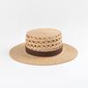Lafite hat hollow flat top sun hat new summer hand-woven straw hat versatile travel vacation beach hat