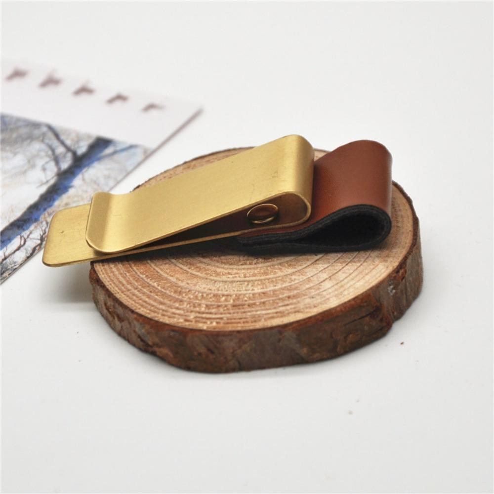 1 portalápices de metal, de latón y acero inoxidable, con clips para lápices, organizador de hojas sueltas para diario vintage, suministros de oficina