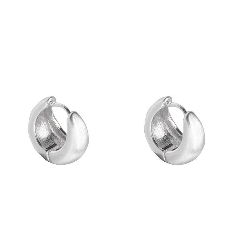 Korean Style Simple Brushed Hoop Earrings for Women - Elegant and Versatile Design