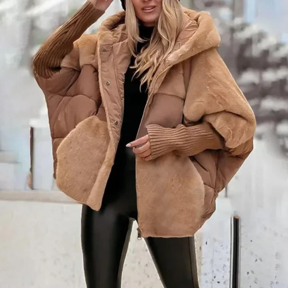 Winter Women's Loose Cotton Coat Loose Leisure Coat Comfort Chic Long Sleeve Hooded Jacket
