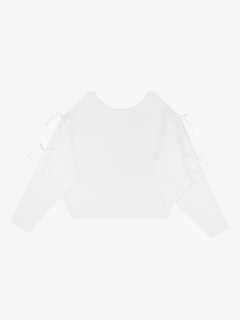 PINK PINEAPPLE Cut Out Ribbon Summer Knit_White