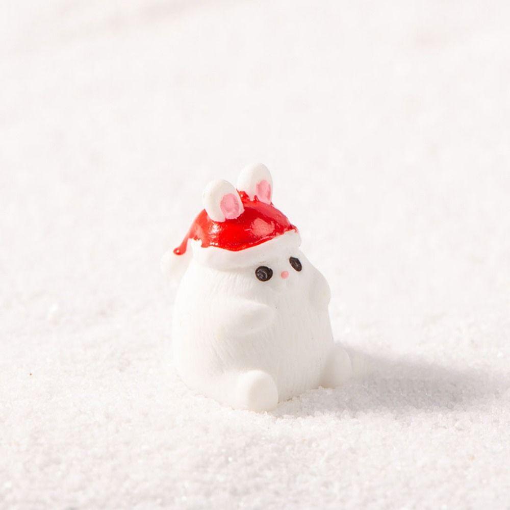 Смоляные рождественские фигурки Санта-Клаус Снеговик Разноцветные рождественские безделушки Пингвин Кролик Украшение для бонсай