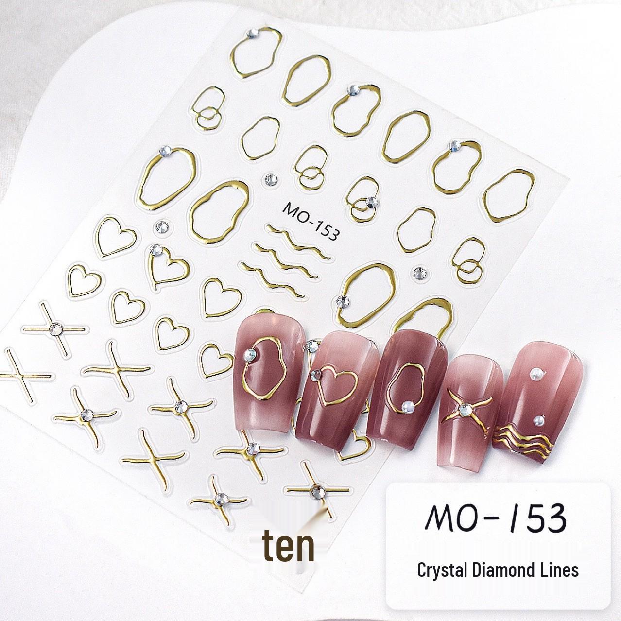 

2024 Trendy Heart 3D Nail Art Stickers with Irregular Micro-Carved Designs