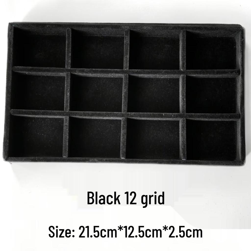Velvet Jewelry Box – Ring and Earring Tray with Bracelet Compartment