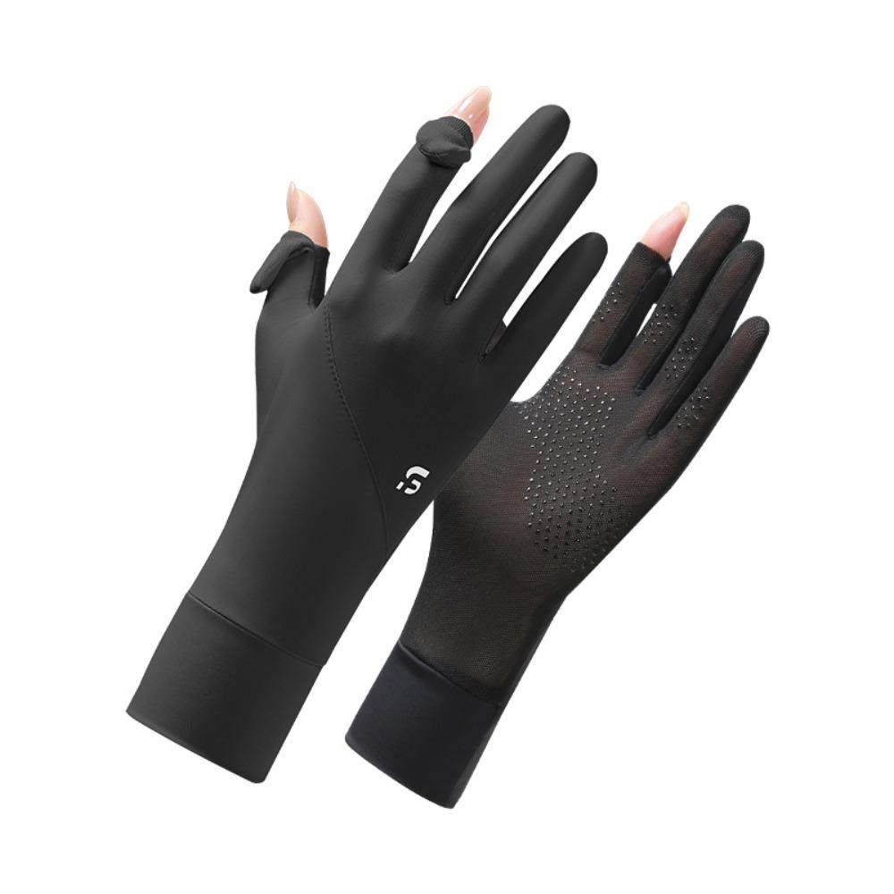 

Женские солнцезащитные перчатки из ледяного шелка, эластичные, для велоспорта, вождения, для улицы чёрный