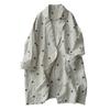 Women's Linen Polka Dot Artistic Long Sleeve Jacket Japanese Loose Mid-Length Suit With Thin Windbreaker