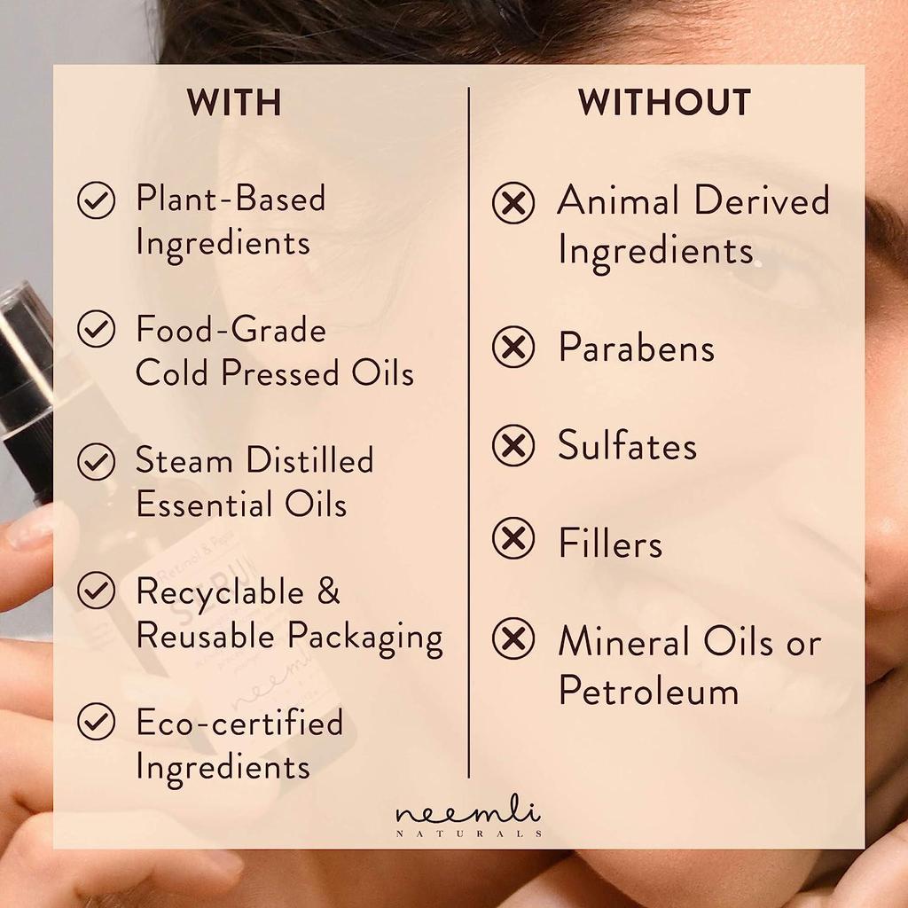 Neemli Naturals Retinol- und Peptidserum für glatte, gleichmäßig getönte und jüngere Haut