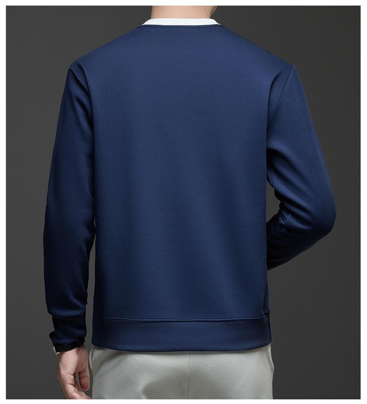 Embroidered Pony Logo Men's Sweatshirt: Fleece-Lined Cotton Blend for 2025 Autumn/Winter Fashion