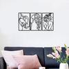 3Pcs Wall Sculptures Black Wall Decor Thick Metal Minimalists Wall Art Decor Hanging Minimalists Abstract Female