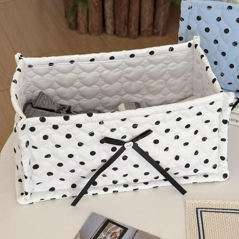 Large Storage Basket Heart Polka Dot Desktop Organizer Basket Storage Box Sundries Organization