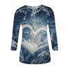 Women's Fashion Print Casual Seventh Sleeve Round Neck T-Shirt Top