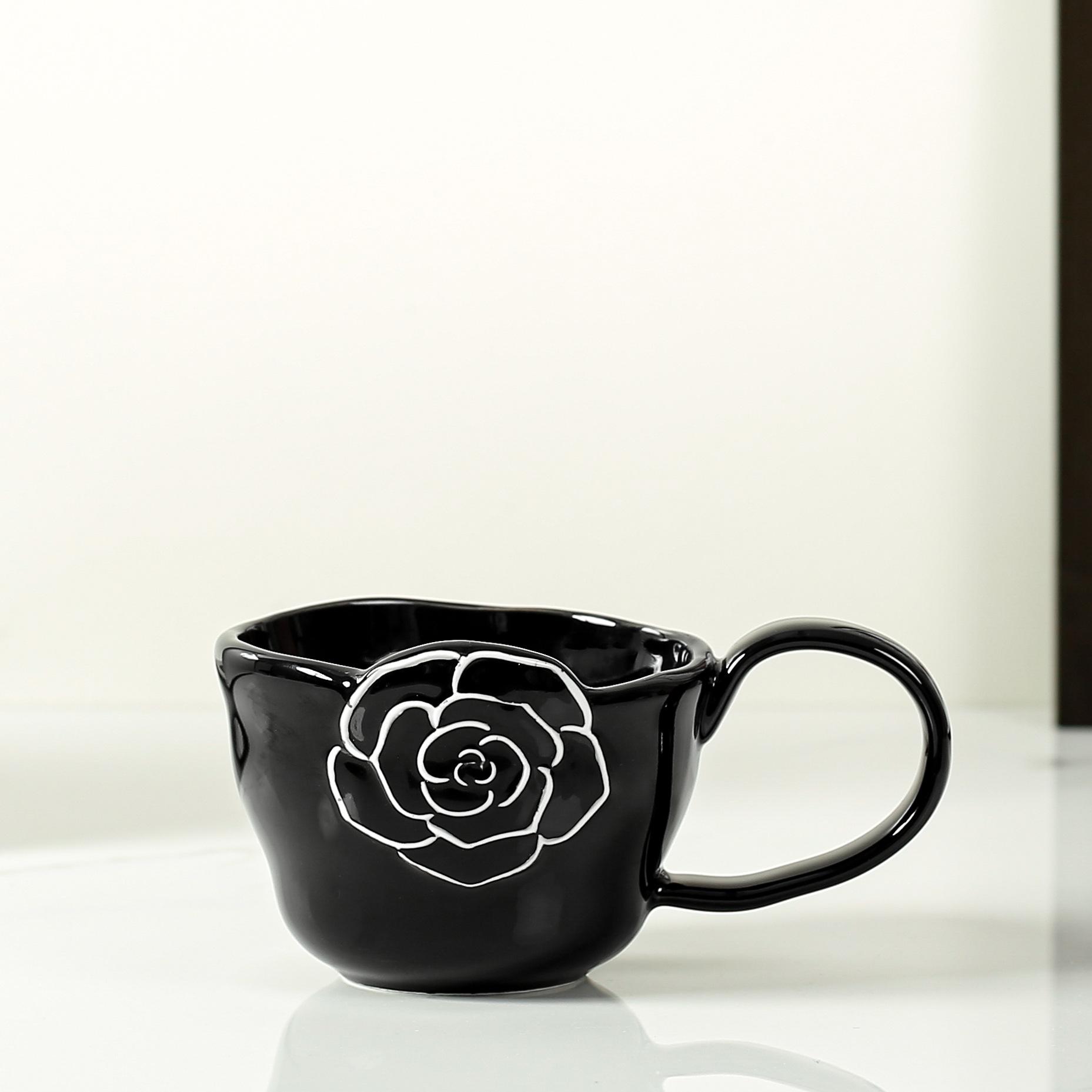 

Кружка Камелия Чувство Дизайна Высокая Ручка Чашка для Воды Простая Домашняя Офисная Кофейная Чашка для Мужчин и Женщин Керамическая Чашка 301-400ml