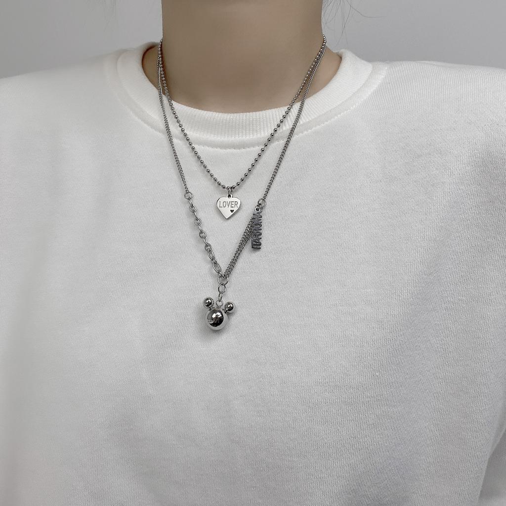 316L náhrdelník z nehrdzavejúcej ocele Sexy Love Heart Viacvrstvová retiazka na kľúčnu kosť Multifunkčný dámsky náhrdelník Šperky Darček