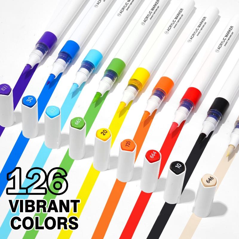 ROSYMENG 126/9 Colors Acrylic Paint Marker Pens Soft Brush Professional Drawing Pens PK LANGUO School Stationery Art Supplies