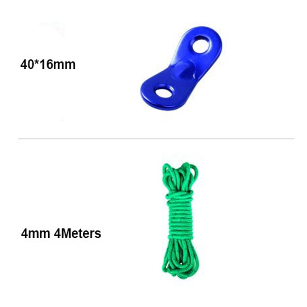 4mm Outdoor Tent Guyline Ropes Aluminum Alloy with 2 Holes Adjuster Tensioner Adjustment Buckles 4M Length
