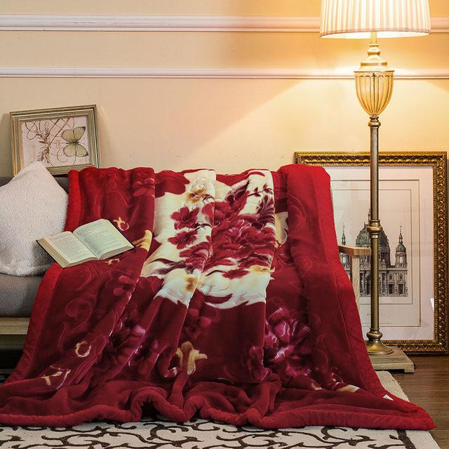 Coperta Raschel di Visone a Doppio Strato 4,5 kg Dimensione Queen Pelliccia Sintetica Ponderata Soffice Calda Coperta da Divano Super Morbida Coperta da Letto Primavera Inverno