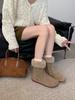 2025 platform women's boots fluffy shoes short boots snow boots mink hair outer wear winter warm velvet snow cotton shoes