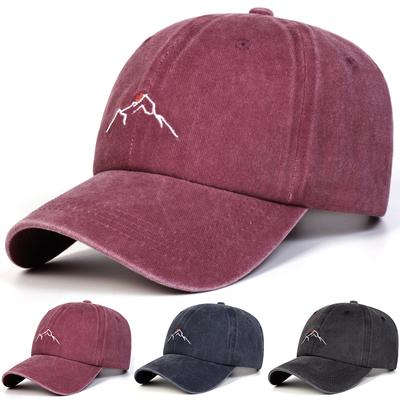 Unisex Berggewaschener Denim Stickerei Baseballkappen Frühling Herbst Outdoor Verstellbar Lässige Hüte Sonnenschutzmütze Sportkappe