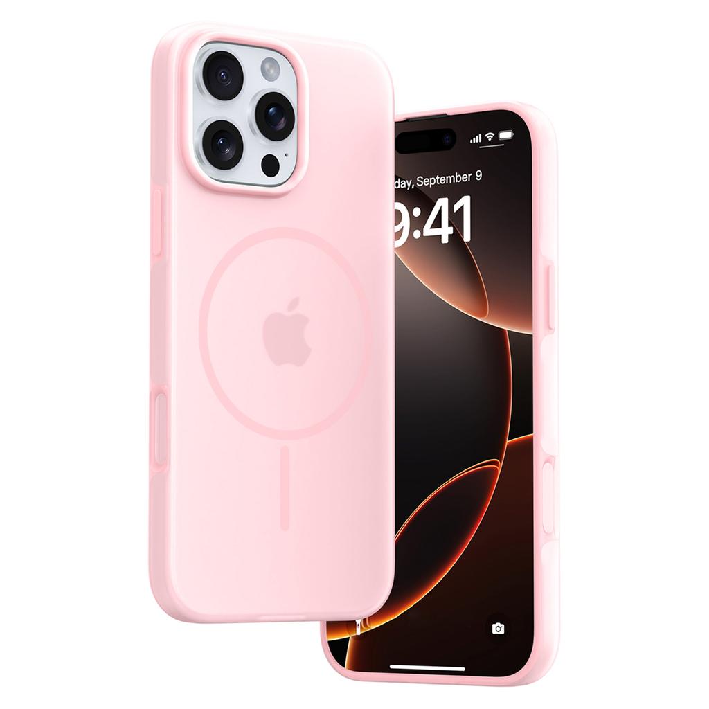 For iPhone 16 Pro Max Case Compatible with MagSafe Ice-Transparent Liquid Silicone+PC Phone Cover