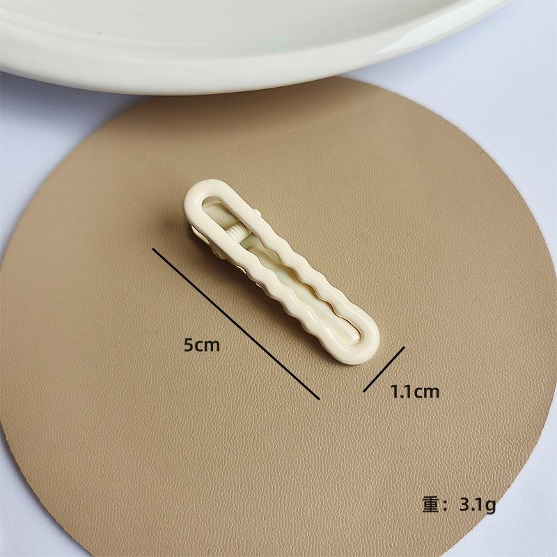 Colorful 5CM Duckbill Clip Round Head Hollow Seamless U-shaped Clip Girl's Forehead Bangs Side Clip DIY Glossy Base Clip