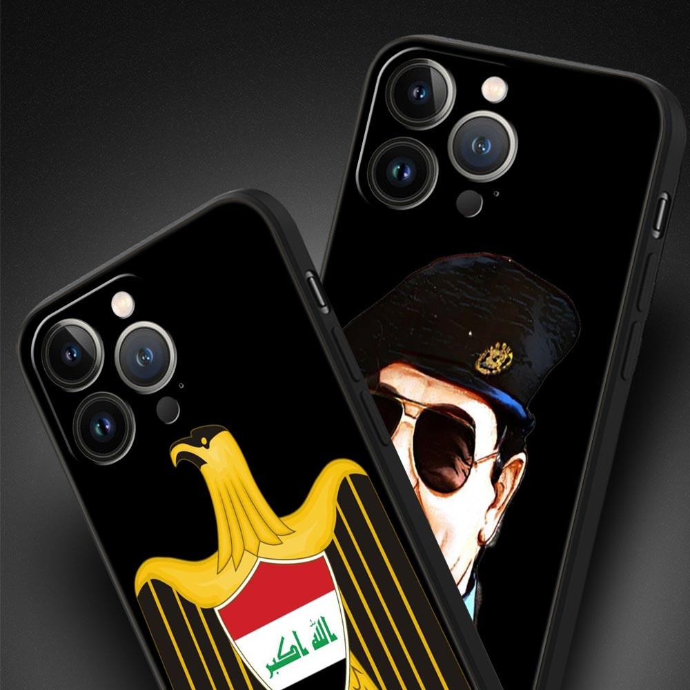 Saddam Hussein Iraq Flag For iPhone 11 12 13 15 16 14 Pro Max Phone CaX XR XS 7 8 Plus 2020 Black Soft Silicone Cover Funda