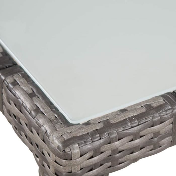 VidaXL Mobilier à dîner de jardin 9pcs et coussins Résine tressée Gris