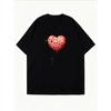 White T Shirt With Heart Balloon Print For Casual Wear