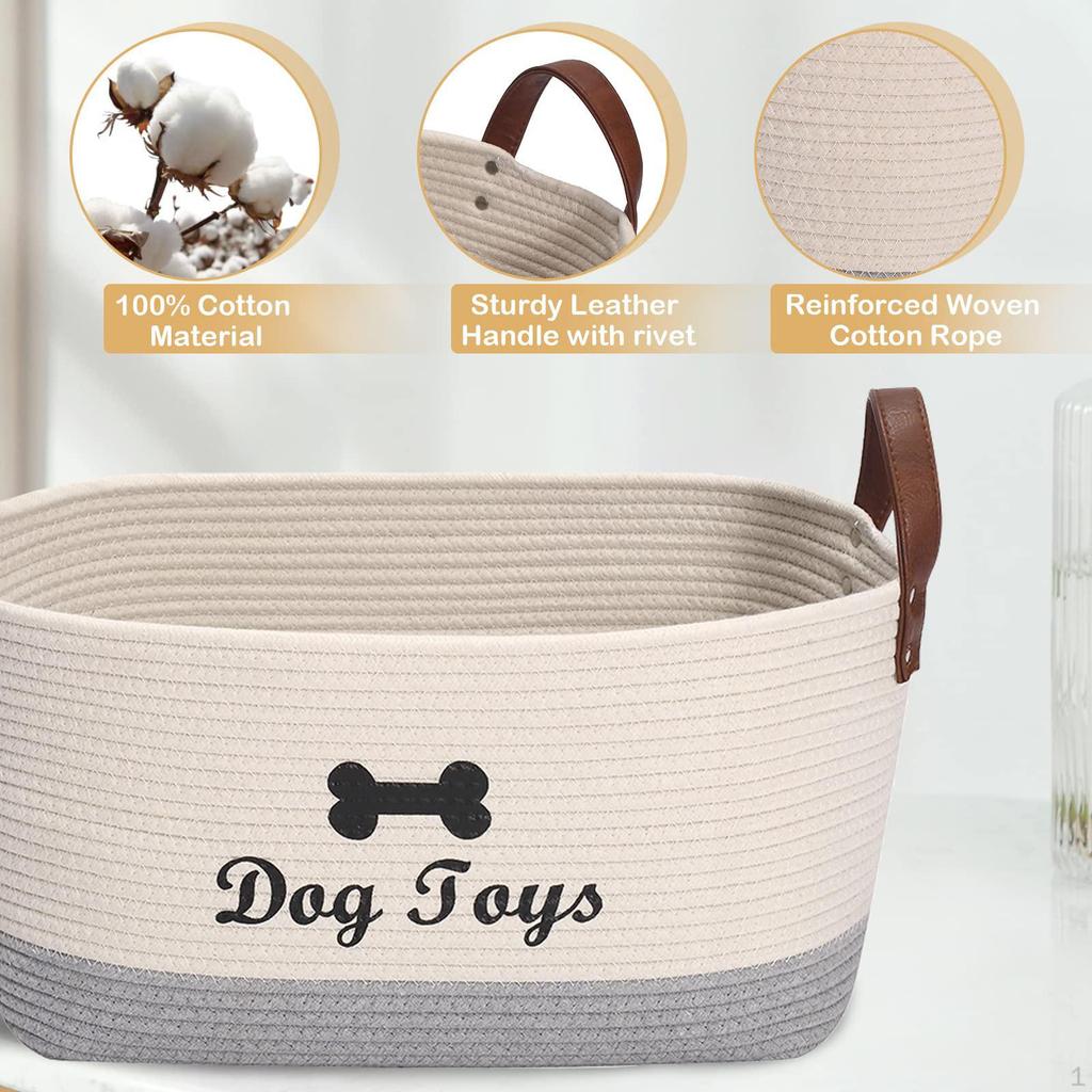 Dog Toy Storage Basket Pet Supplies Portable Folding Easy to Clean Organizer Puppy Stuff Bin for