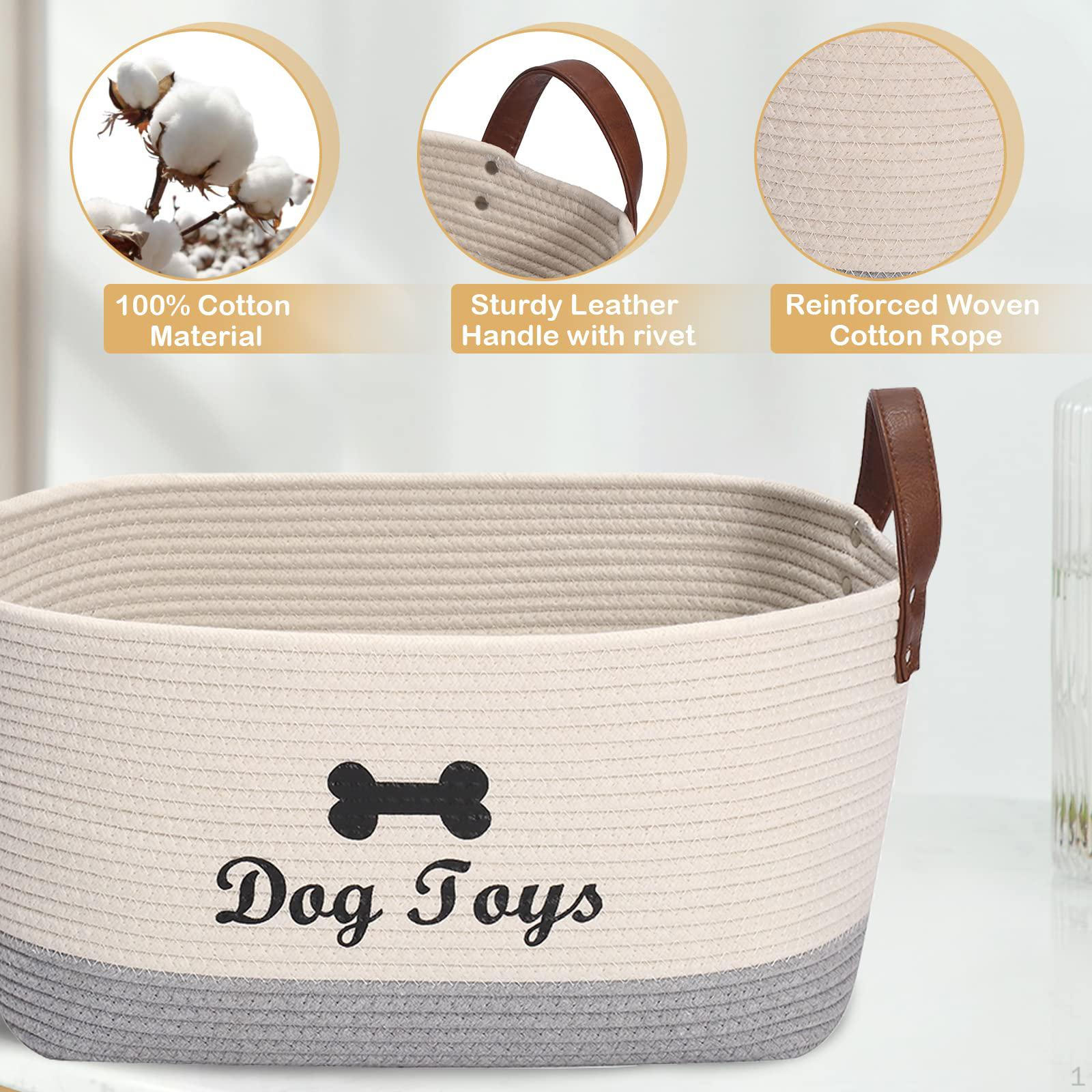 

Dog Toy Storage Basket Pet Supplies Portable Folding Easy to Clean Organizer Puppy Stuff Bin for