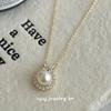 Cui Yan S925 Silver Bow Necklace with White Chalcedony & Pearls for Women - Light Luxury Princess Choker