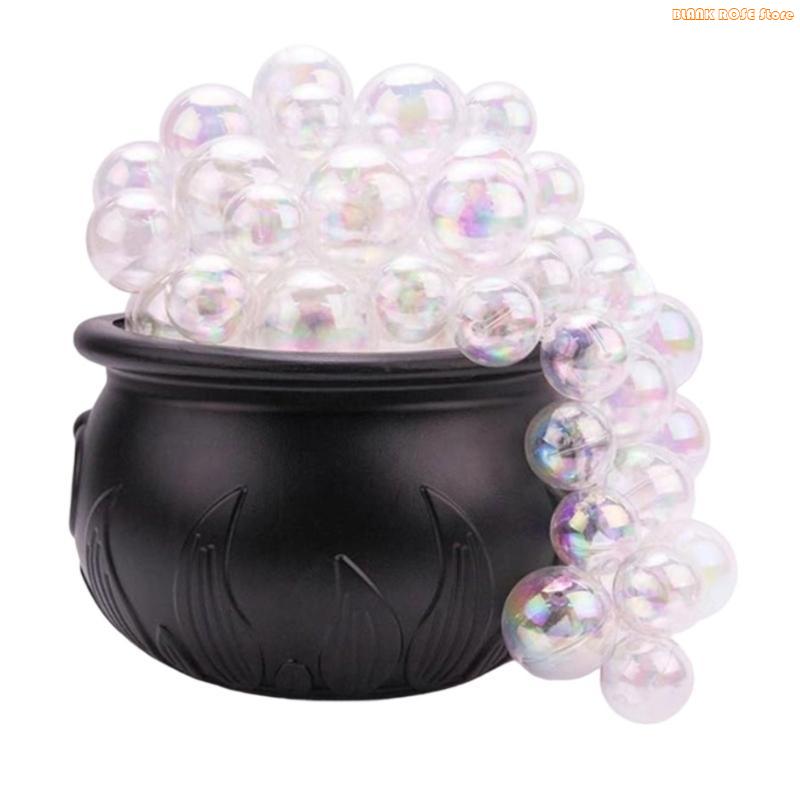 K1AE Glowing Witches Cauldron Bubble Maker For Halloween Decors Remote Control 8 Modes
