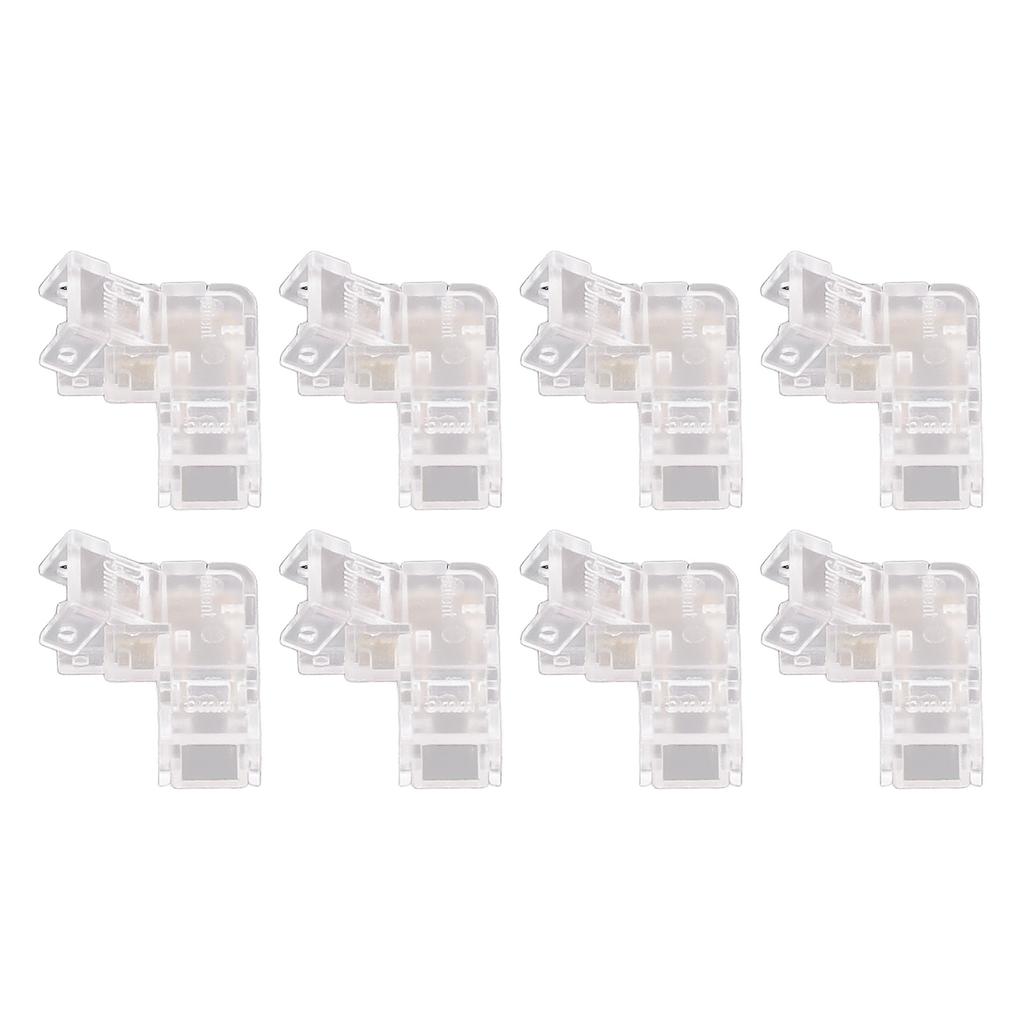 8Pcs 2 Pin 5mm COB LED Strip Light Connectors L Shaped Transparent Gapless Connectors Solderless