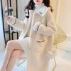 2025 Korean Style Mid-Length Lambswool Coat for Women - Trendy, Thick, and Versatile for Autumn/Winter