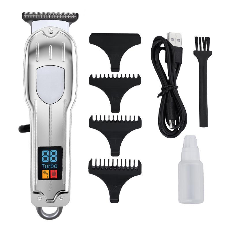 High-Power Men's Full Metal Electric Hair Clipper & Trimmer - Ideal for Home & Barber Use, Also for Pet Grooming