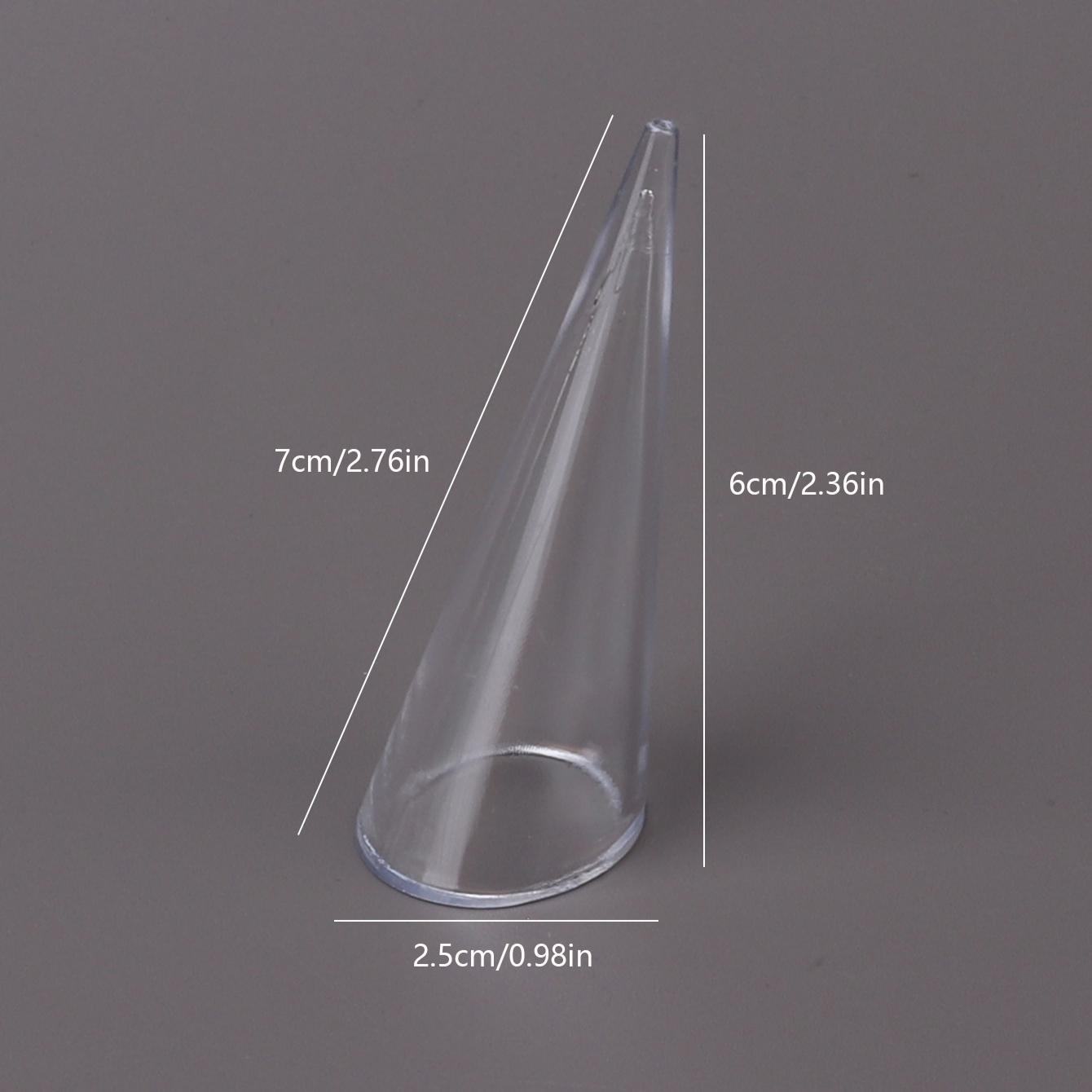 

Пластикова підставка для зберігання ювелірних виробів із прозорим акриловим кільцем у формі конічного кільця чистий