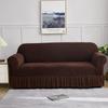 Thickened Elastic Jacquard Ruffle Sofa Cover for Three-Seater, Dustproof and All-Season.