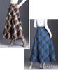 Chunachi Long Flared with Sizes Skirt, Checkered, Retro, A-Line, Skirt, Thick, Pockets, Autumn/Winter, Women's, Cute, Slimming, Stylish, Casual,