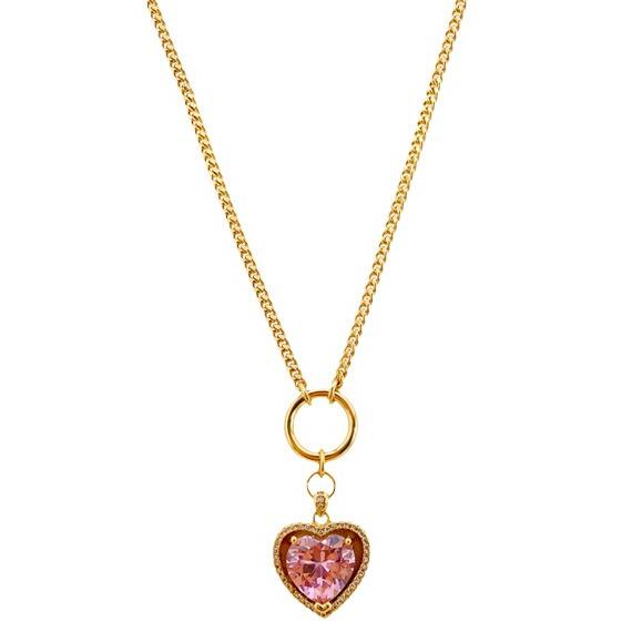 Minimalist Red Gemstone Heart Pendant Necklace - Women's Luxury Jewelry