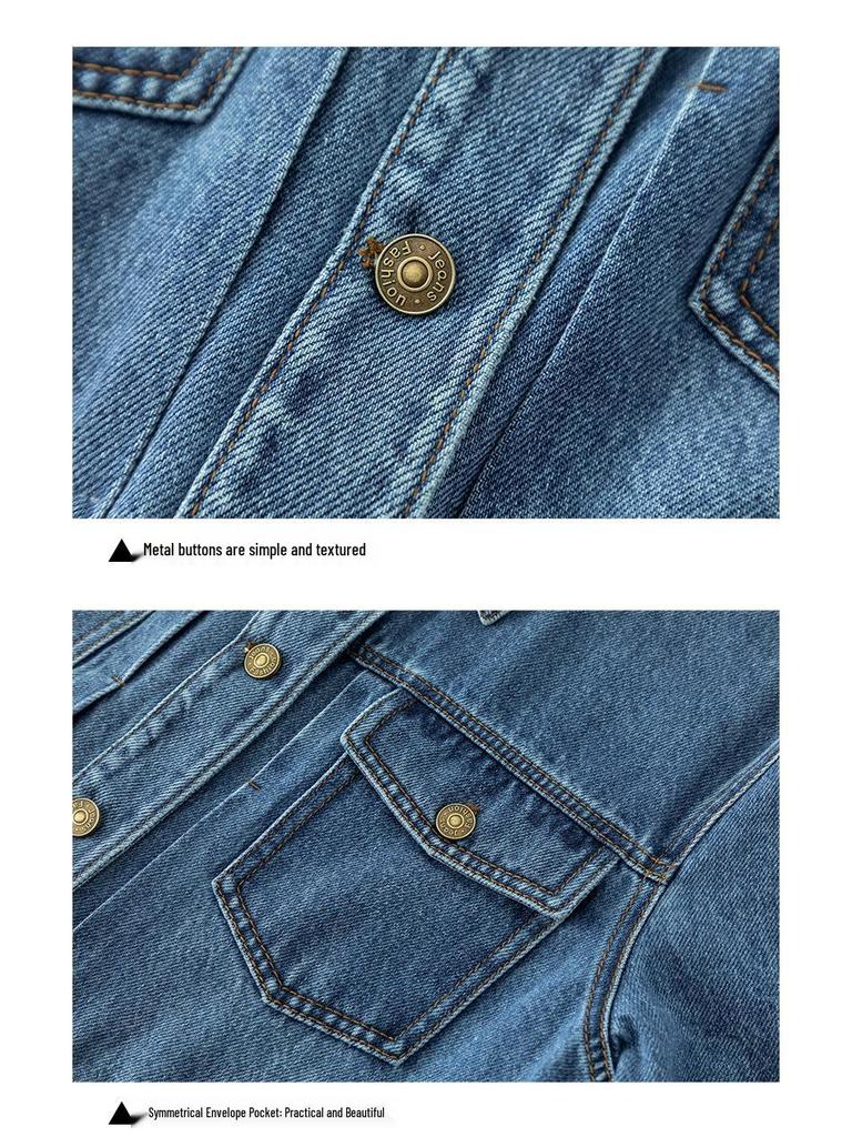 2026 American Retro Mid-Length Casual Denim Jacket