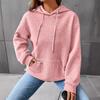 Fall Winter Women's Clothing New Small Check Pocket Long Sleeve Solid Color Top Sweatshirt for Women
