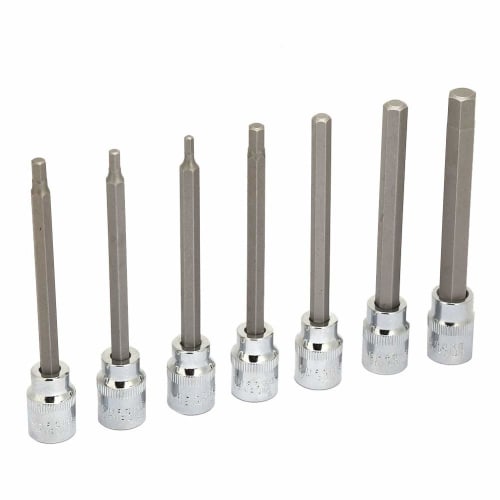 Hex Bit Socket Set, 7 Pieces 3/8 Square Socket Bits, 1/8, 3/16, 7/32, 1/4, 9/32, 5/16, 3/8 Hex Extension Long Bit Socket Set
