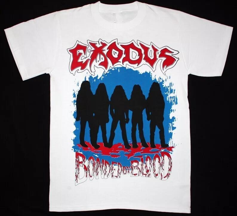 EXODUS BONDED BY BLOOD 85 Трэш-группа Белая Футболка Все Размеры Унисекс Футболка L